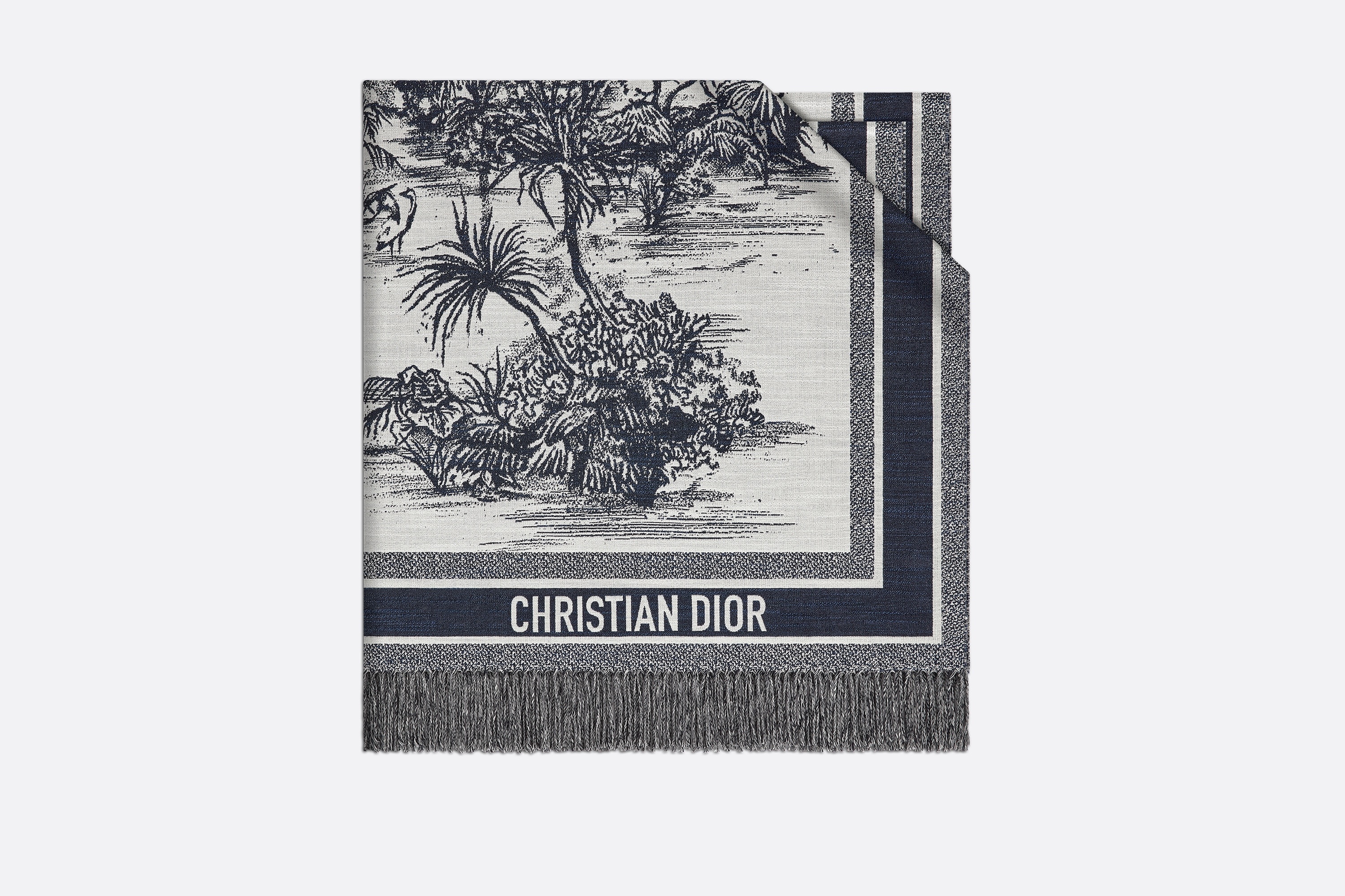 Toile de Jouy Palms Summer Blanket - 1