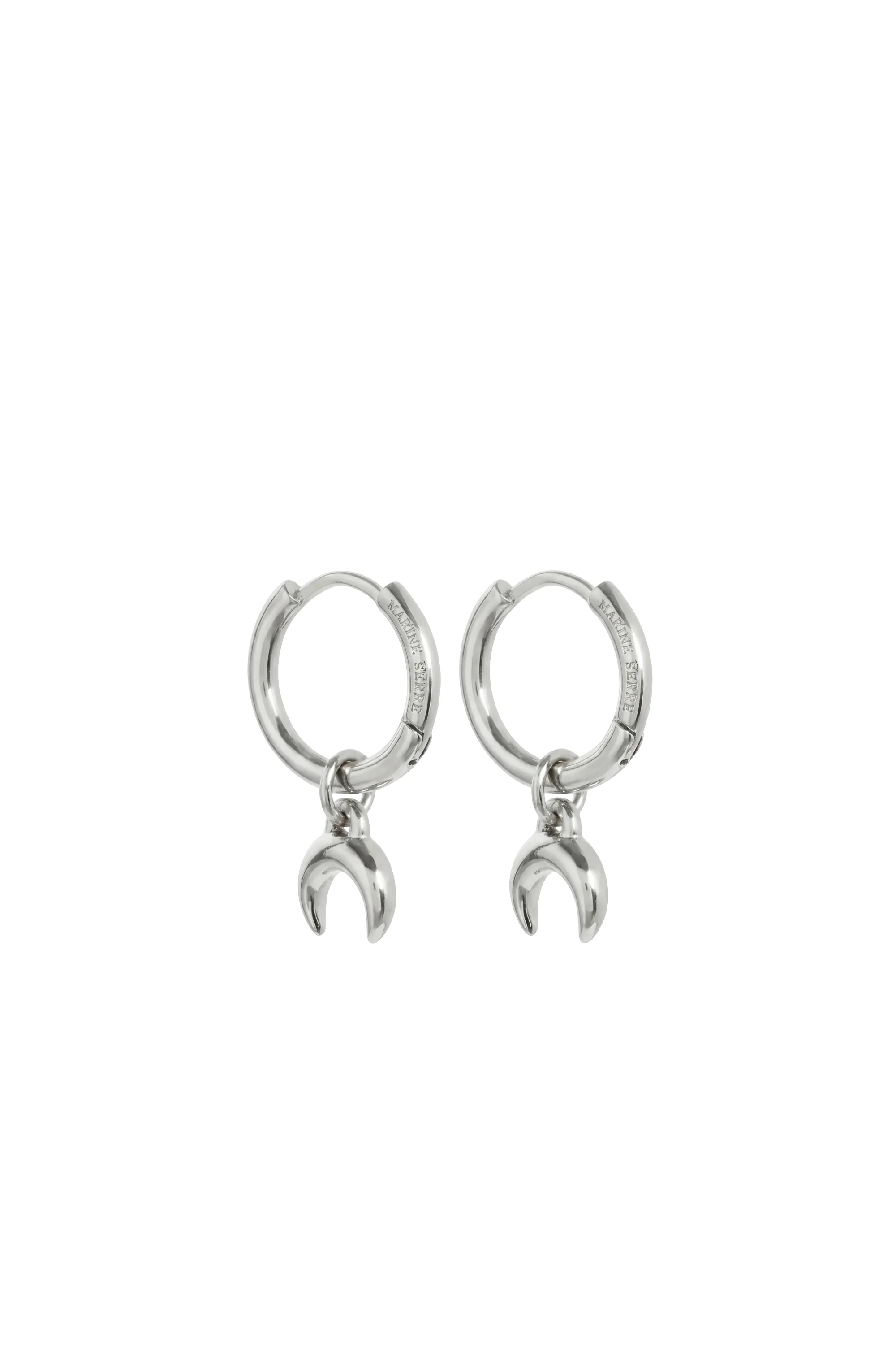 SILVER PLATED MOON MINI CREOLES - 1