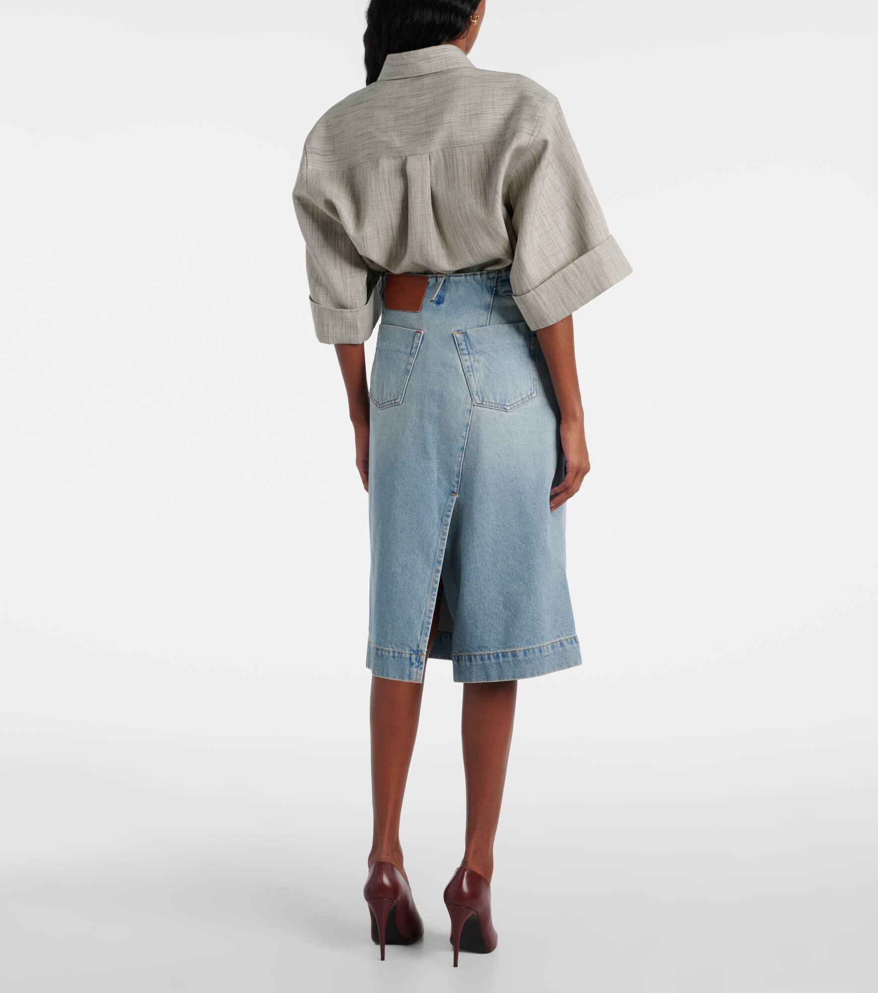 Denim wrap skirt - 3