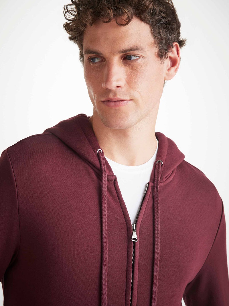 Men's Hoodie Quinn Cotton Modal Burgundy - 5