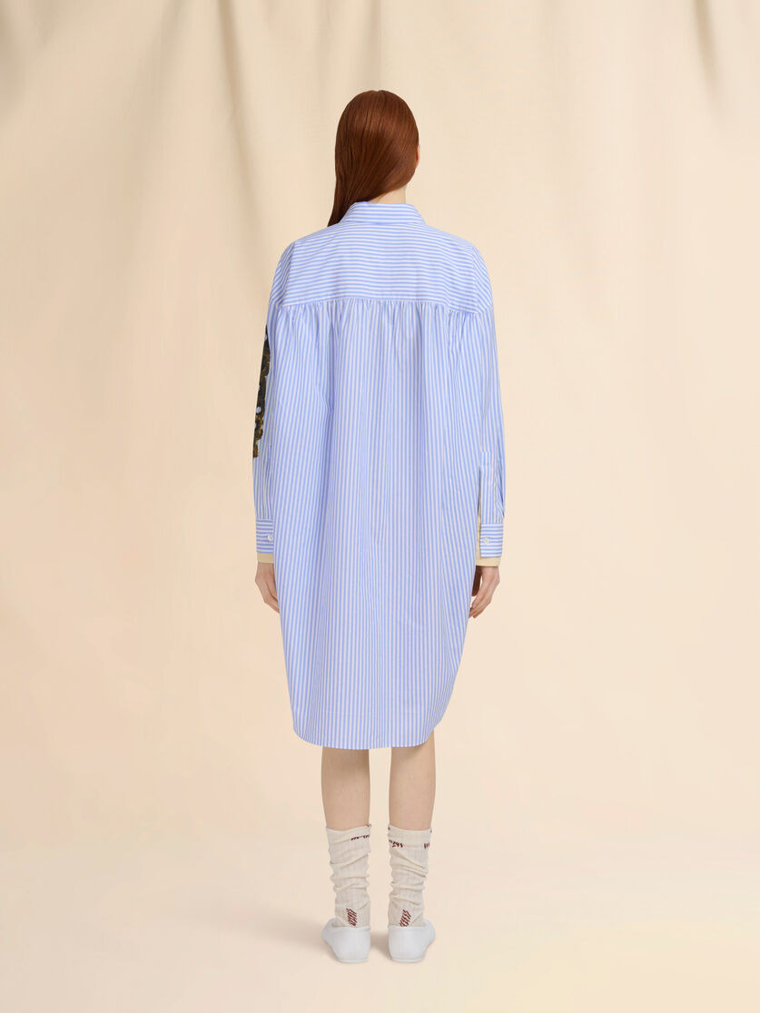 LIGHT BLUE STRIPED POPLIN SHIRT DRESS - 3
