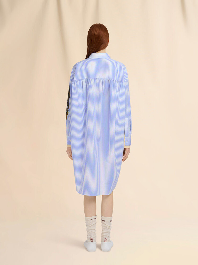 LIGHT BLUE STRIPED POPLIN SHIRT DRESS 3