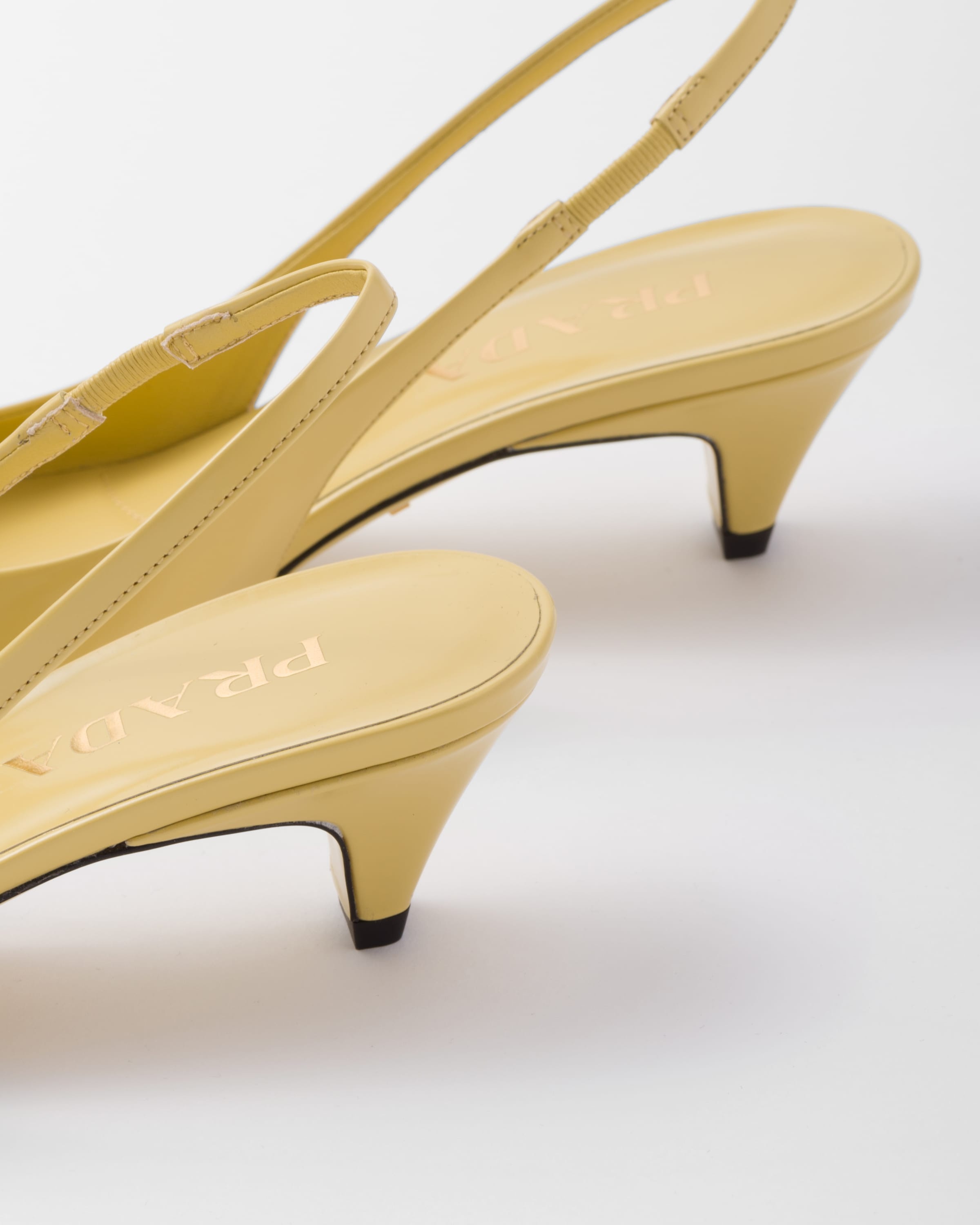 Brushed leather slingback pumps - 6
