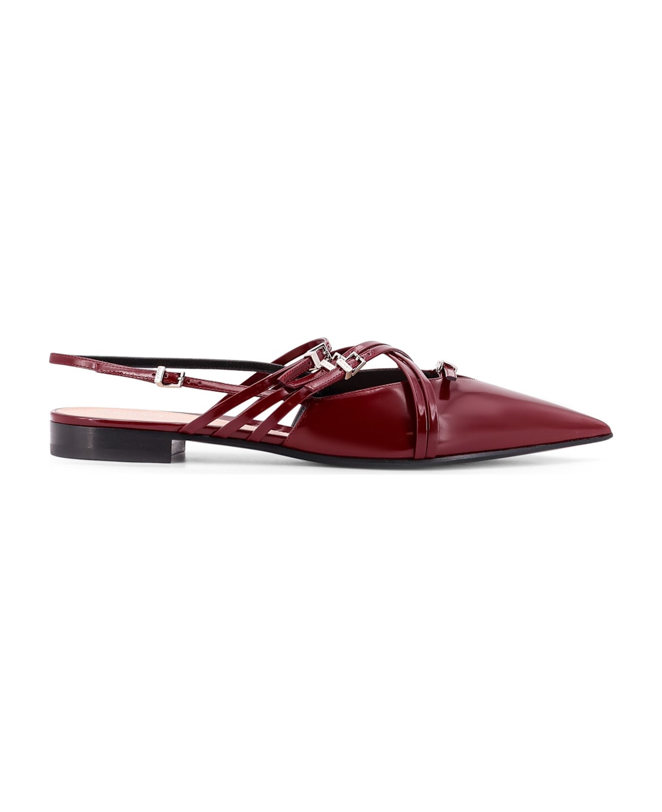 Leather Slingback With Bands And Gucci Buckle - 1