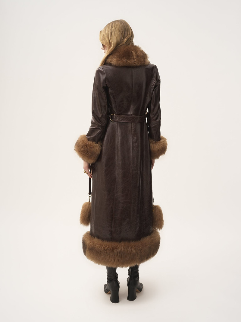LONG COLUMN COAT IN LEATHER 6