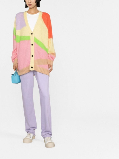 MSGM colour-block V-neck cardigan outlook