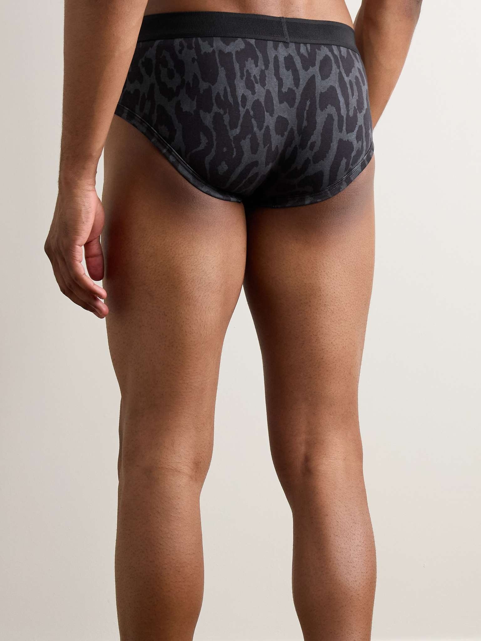 Cheetah-Print Stretch-Cotton Briefs - 3