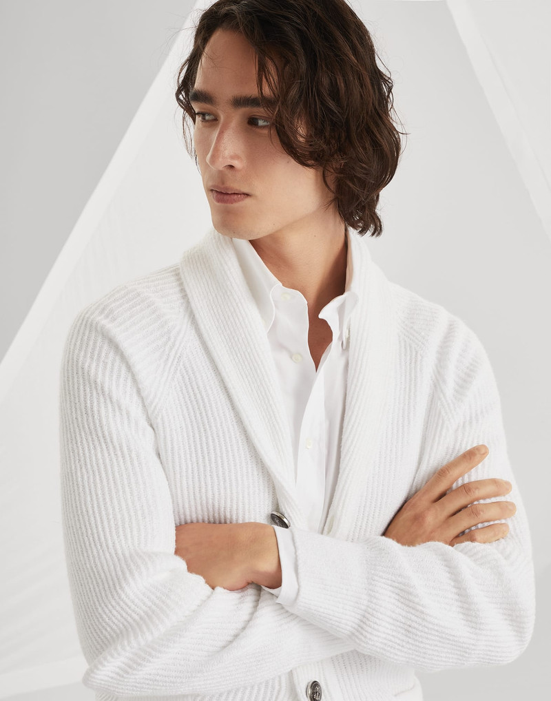 Malfilé cotton English rib cardigan with raglan sleeves 3