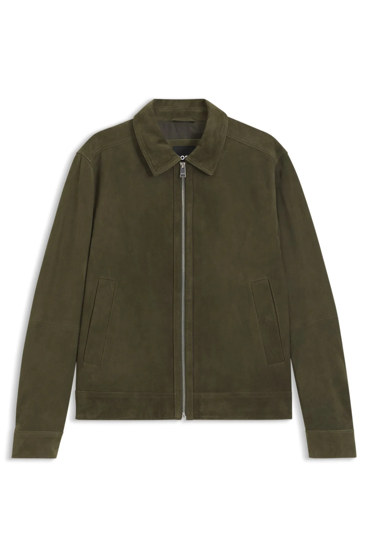 SUEDE LEATHER JACKET WITH ZIPPER CLOSURE - 1