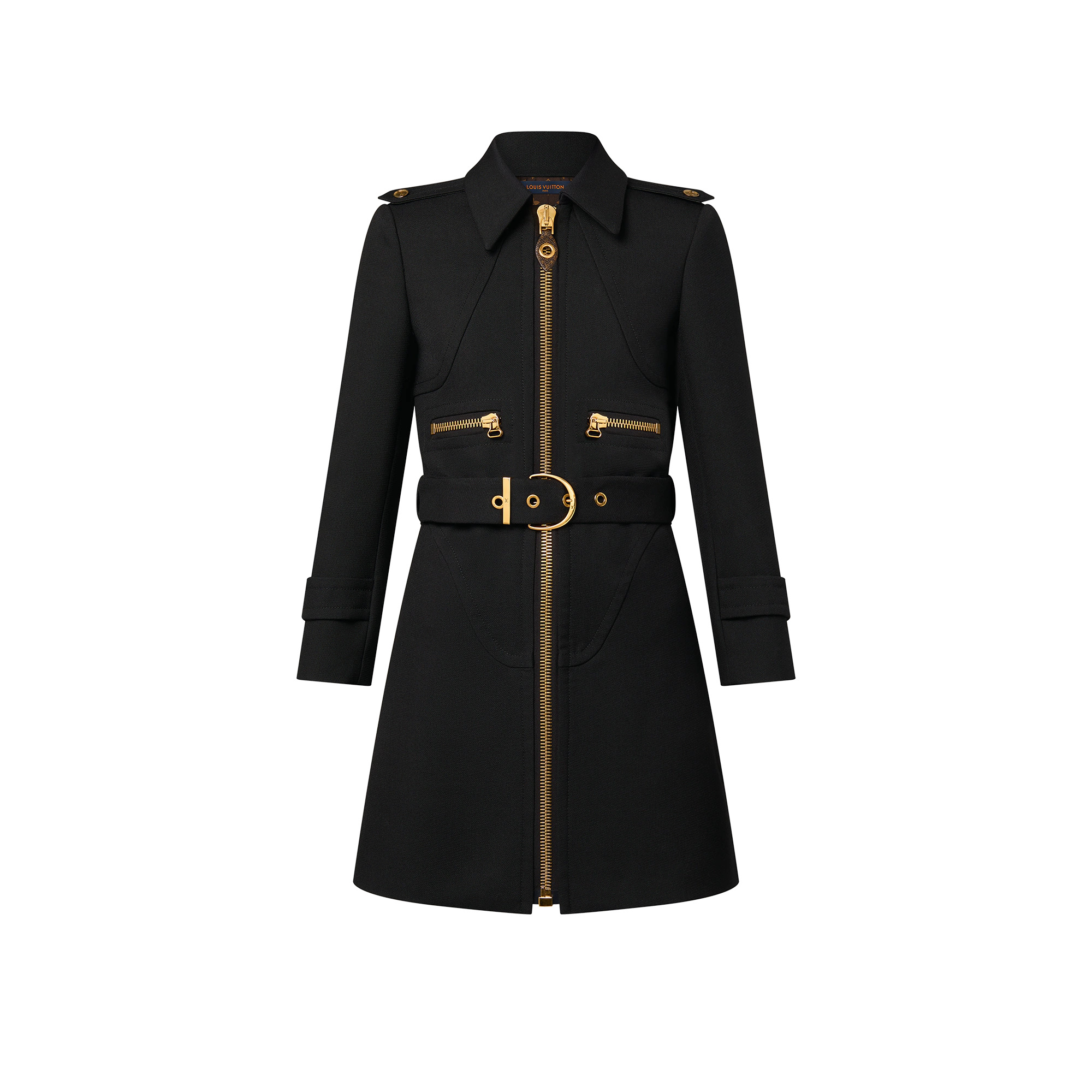 Wool Hopsack Belted Coat - 1
