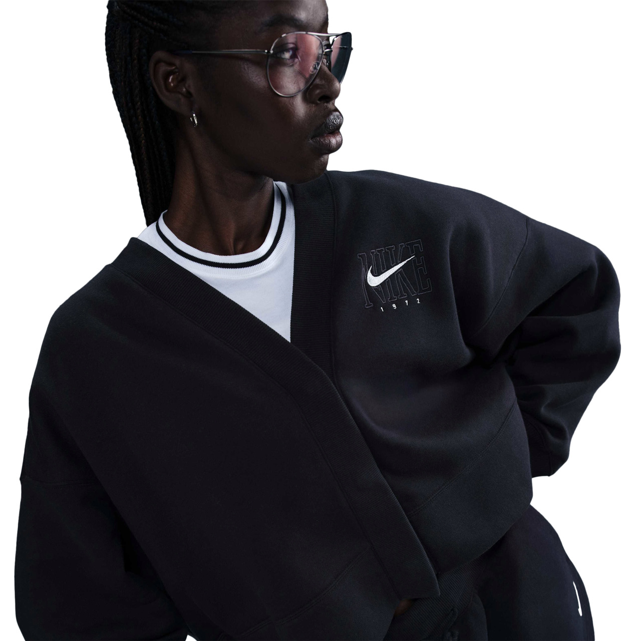 Nike Womens Nike NSW Phoenix Fleece OOS Graphic Cardigan - 1