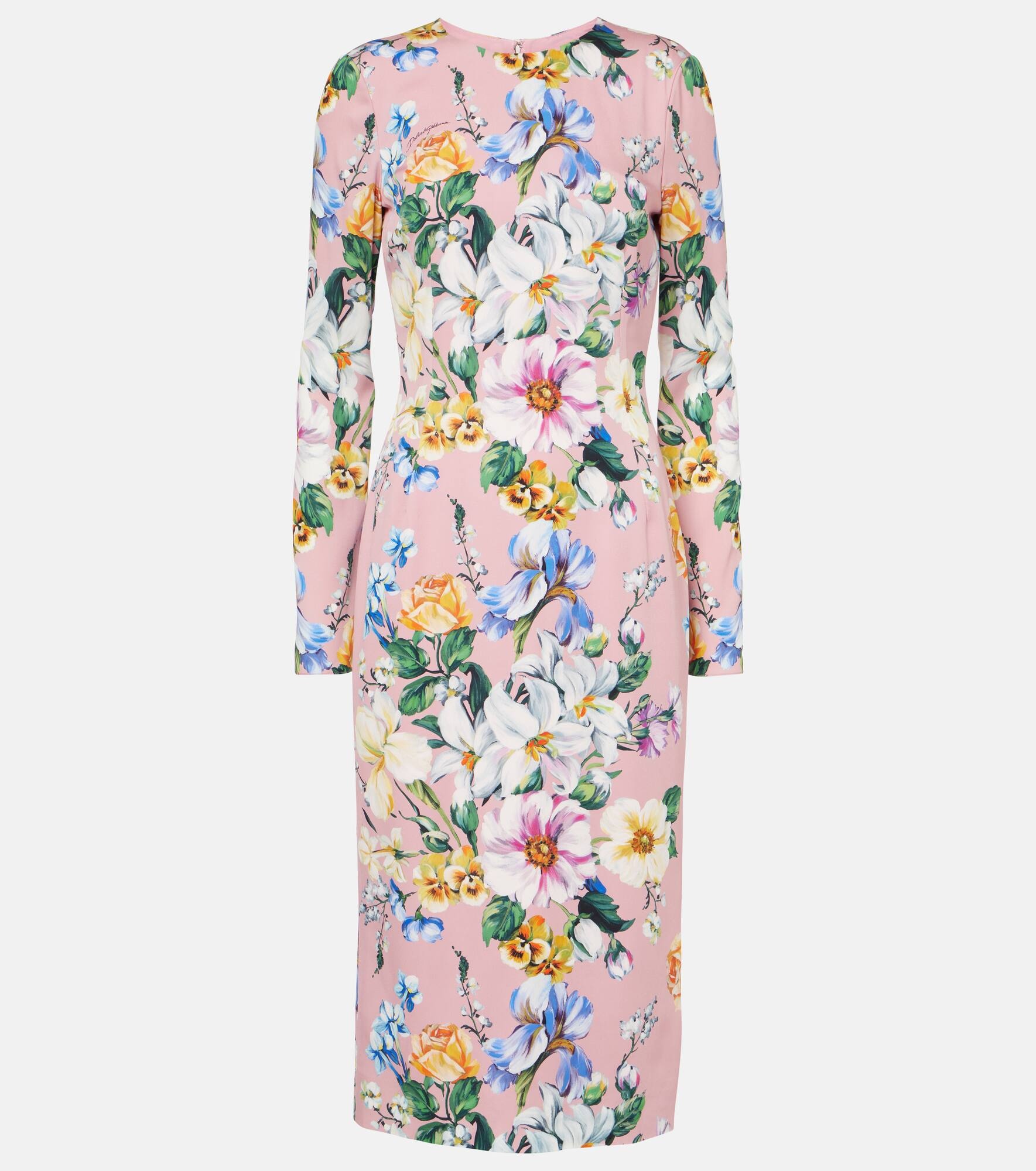 Floral silk-blend midi dress - 1