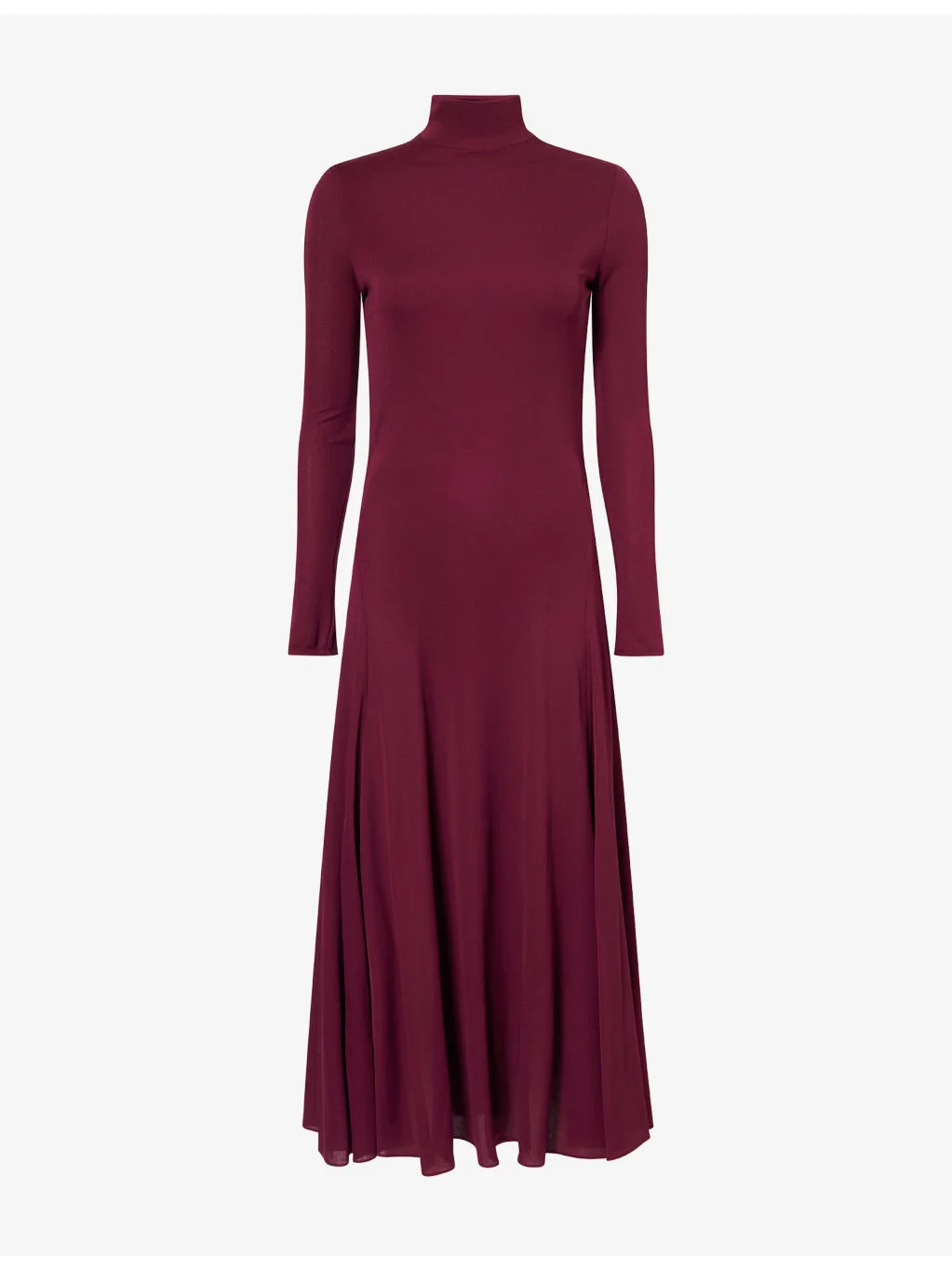 High-Neck Heart Woven Midi Dress - 1