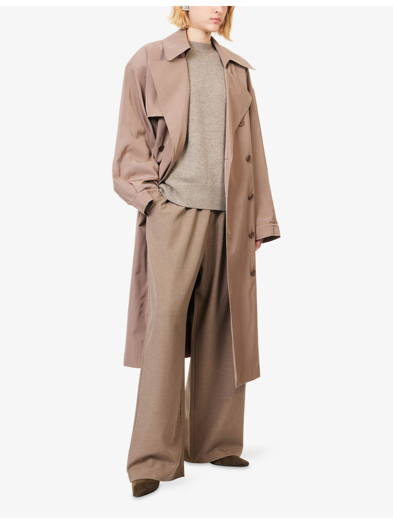 The Frankie Shop Mavis Oversized Woven Trench Coat outlook