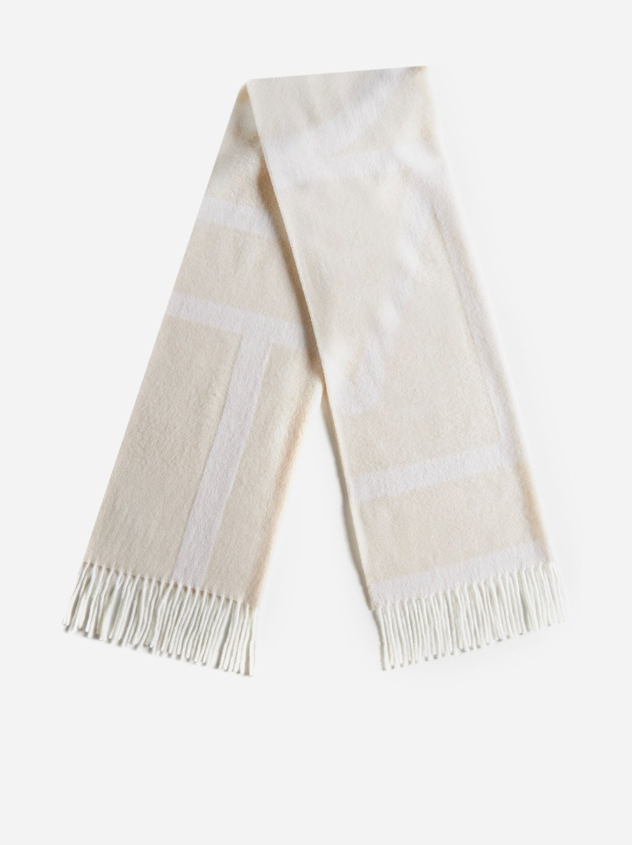 Monogram jacquard wool scarf - 3