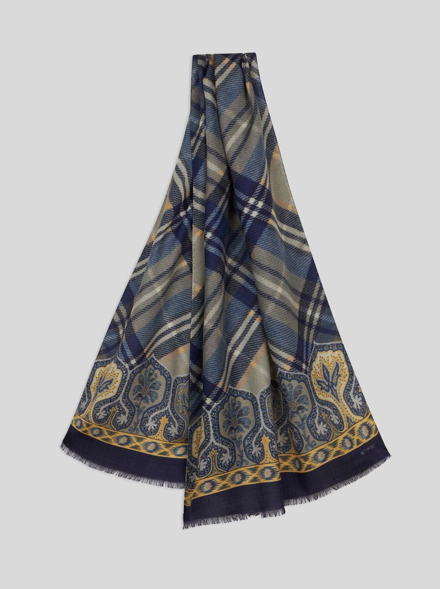 PAISLEY AND CHECK SCARF - 1