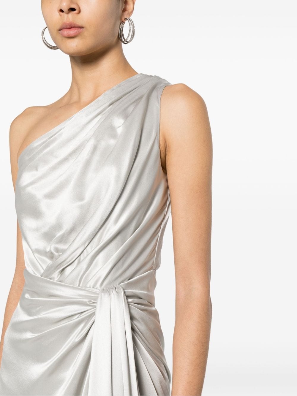 off-shoulder silk gown - 5