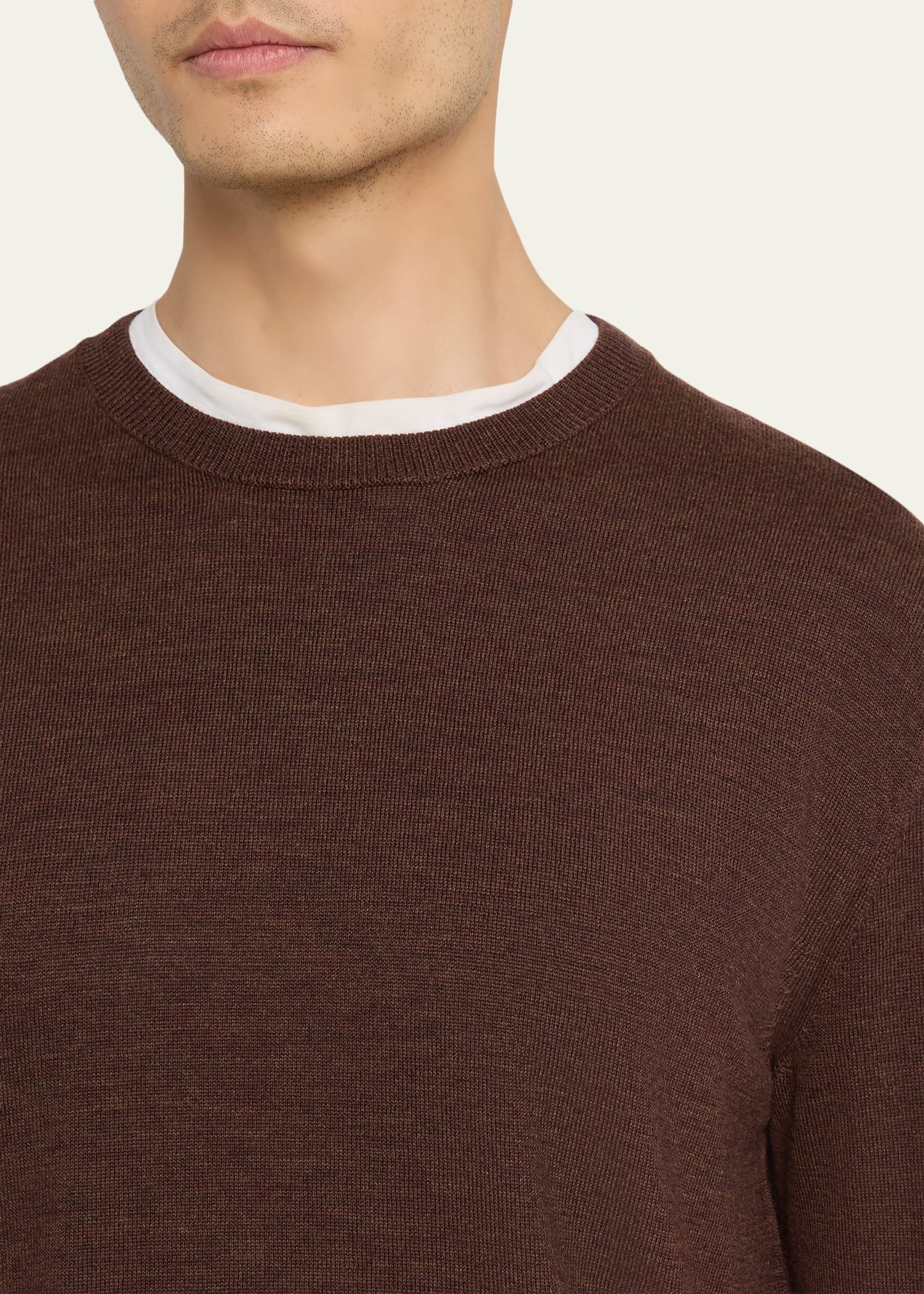 Men's Mouline Wool Crewneck Sweater - 5