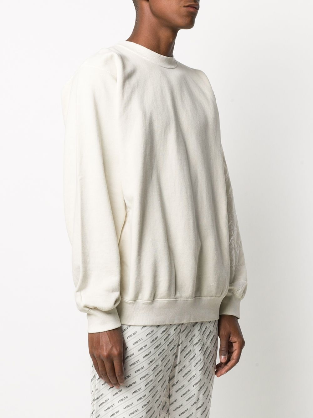 quilted crew neck sweatshirt - 3