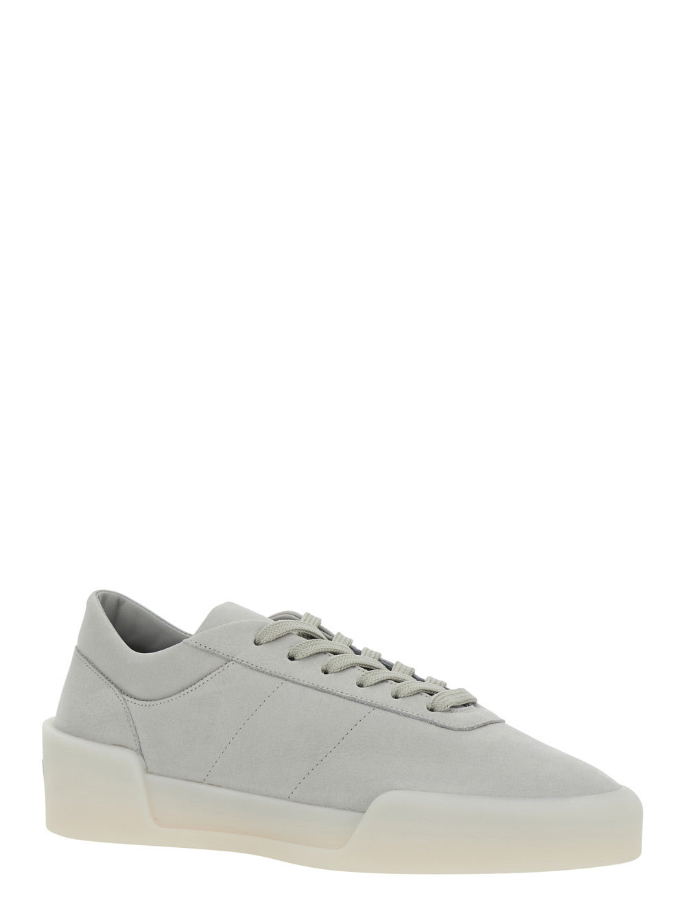 Fear Of God Men 'Aerobic Low' Grey Low Top Sneakers With Logo Patch On The Rear In Leather Man - 2