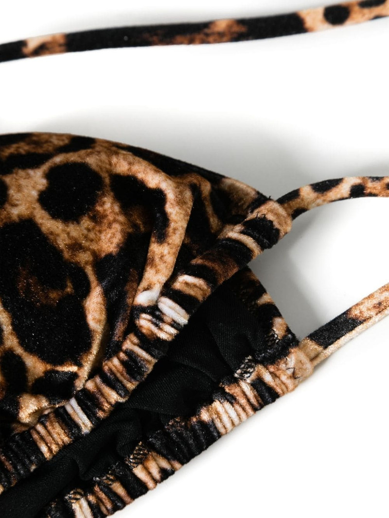 leopard-print velour bikini top 3