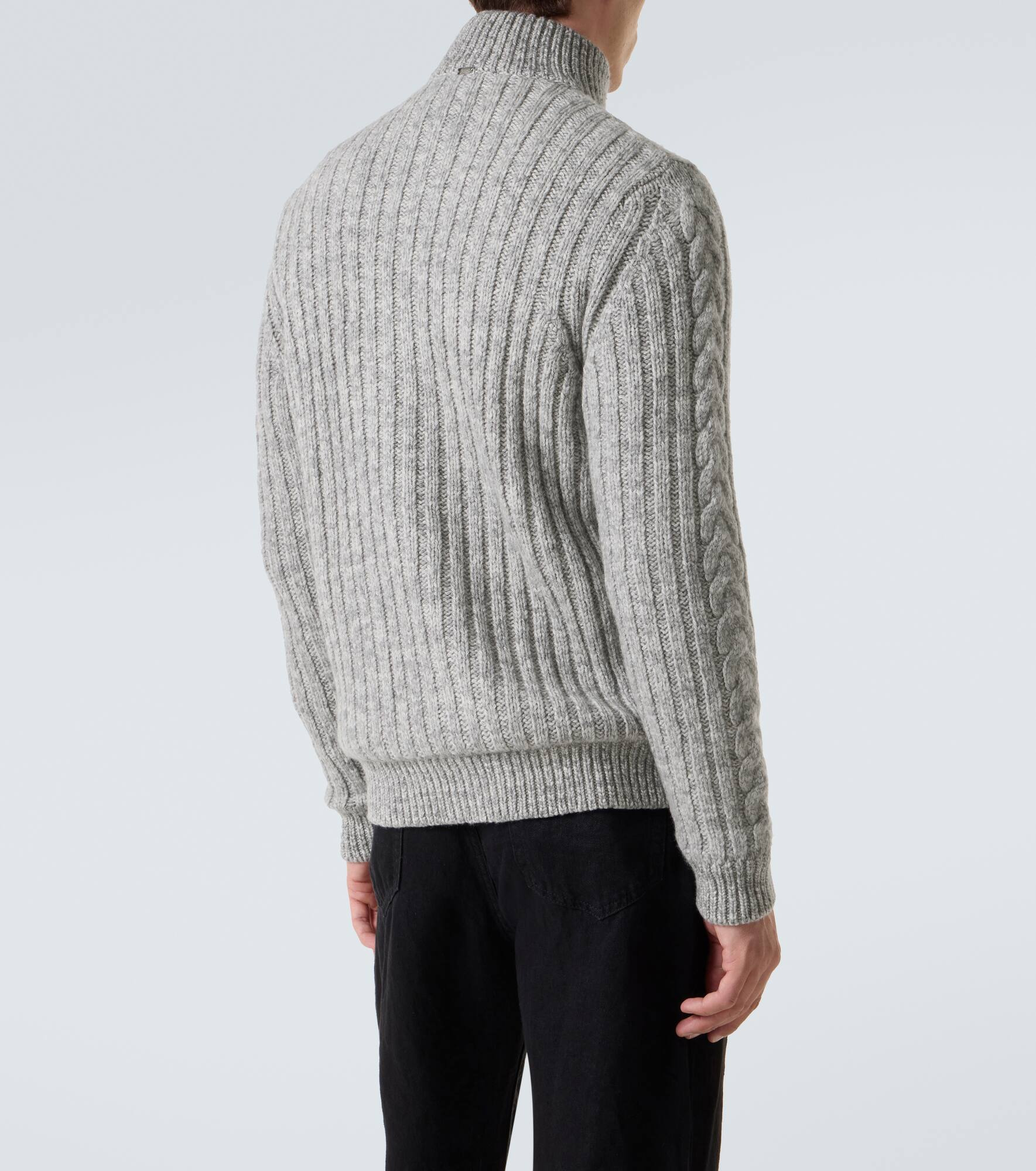 Cable-knit wool jacket - 4
