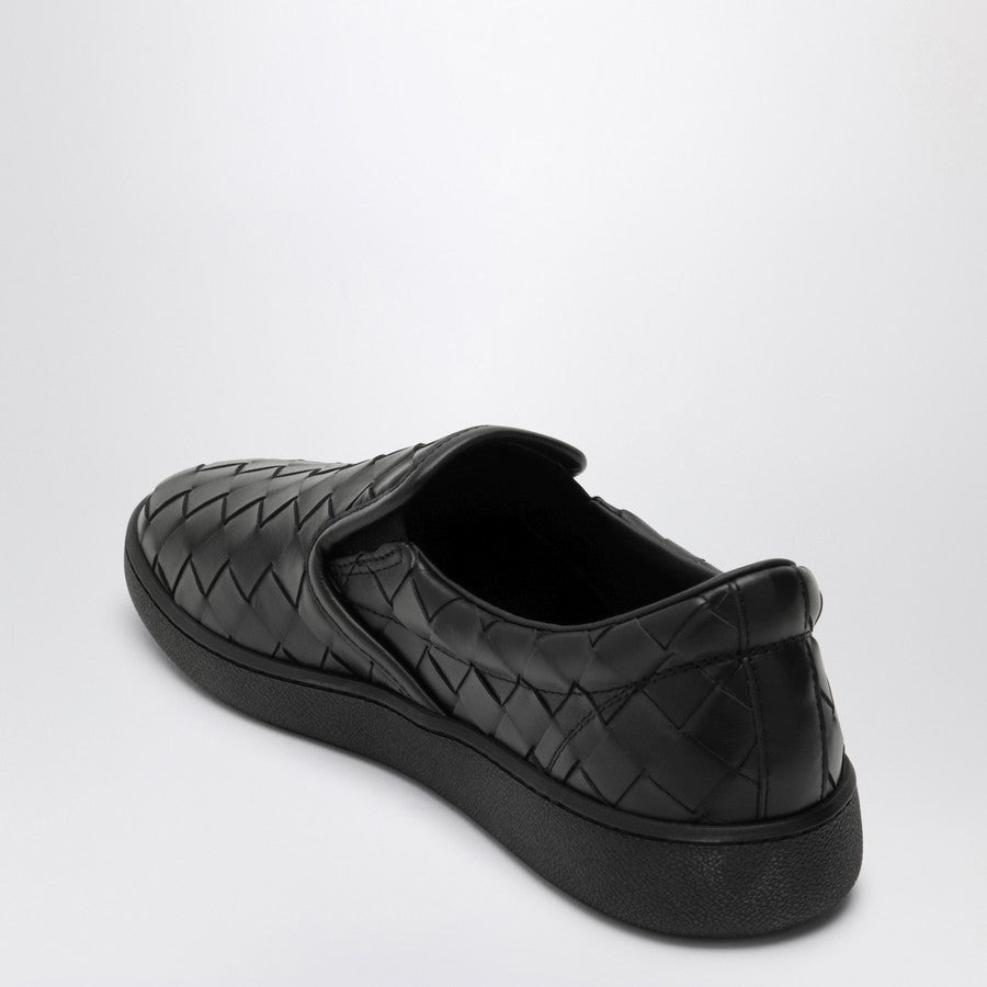 Bottega Veneta Men Sawyer Black Slip-On Sneaker In Intrecciato - 4