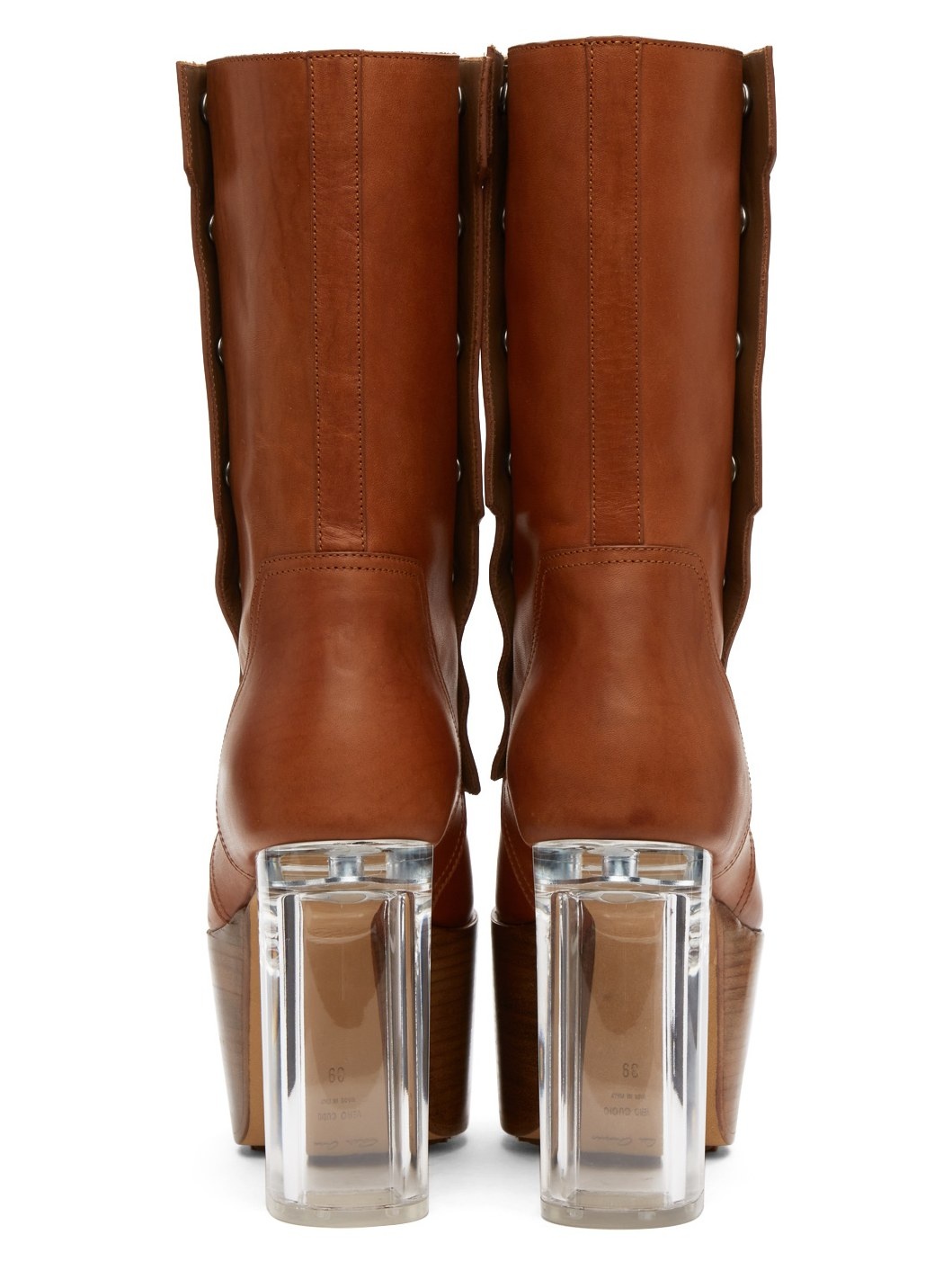 Tan Biker Platform Boots - 4