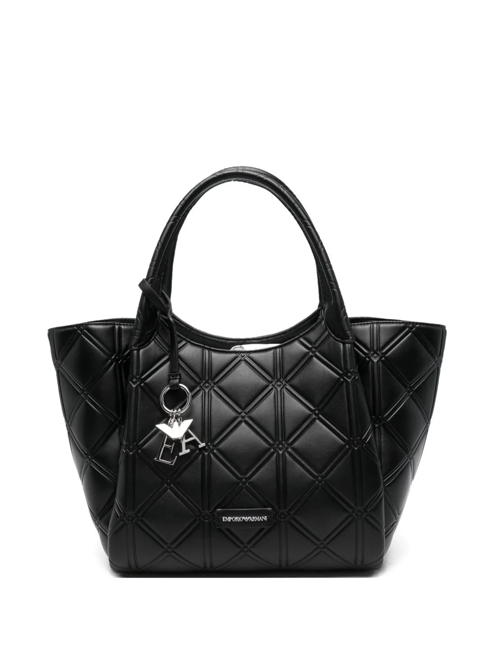 quilted logo-charm tote bag - 1