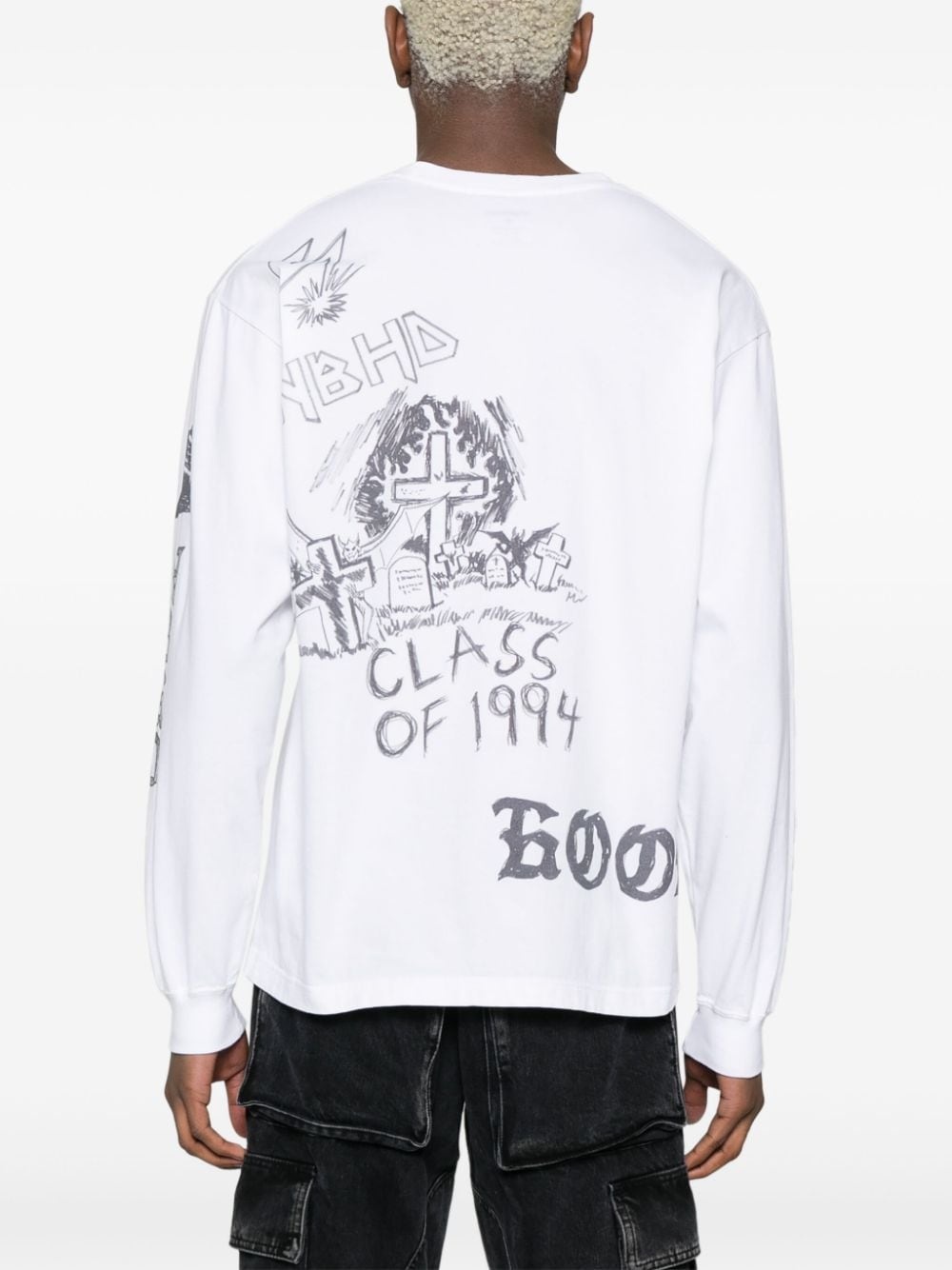 hand-drawn long-sleeved T-shirt - 4