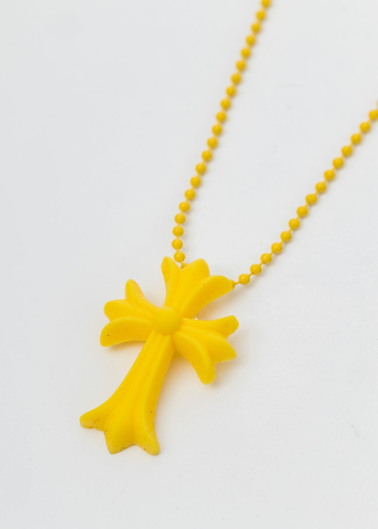 Yellow Resin Cross Necklace - 1