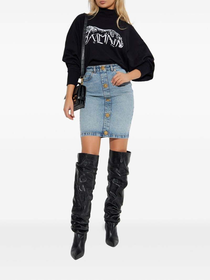 Balmain graphic-print turtleneck sweater outlook