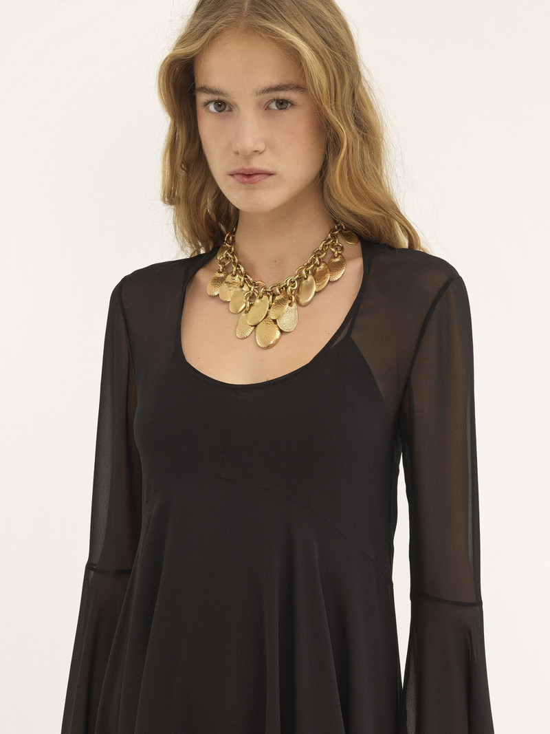 FLARED MINI DRESS IN SILK GEORGETTE 7