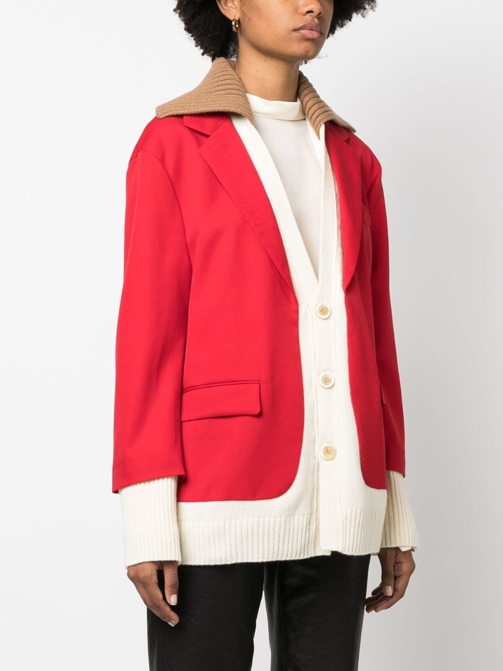 hybrid single-breasted blazer - 3