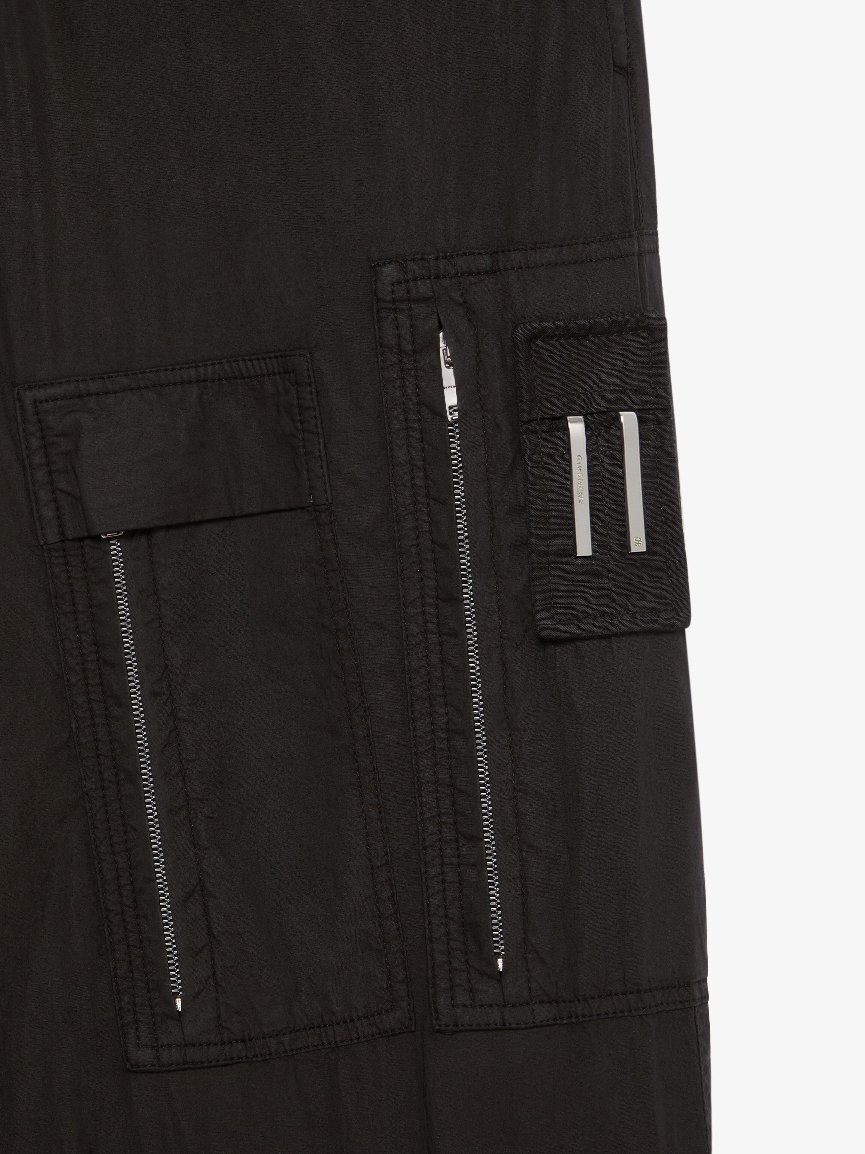 PANTS IN POPLIN WITH MULTI ZIPPED POCKETS - 5