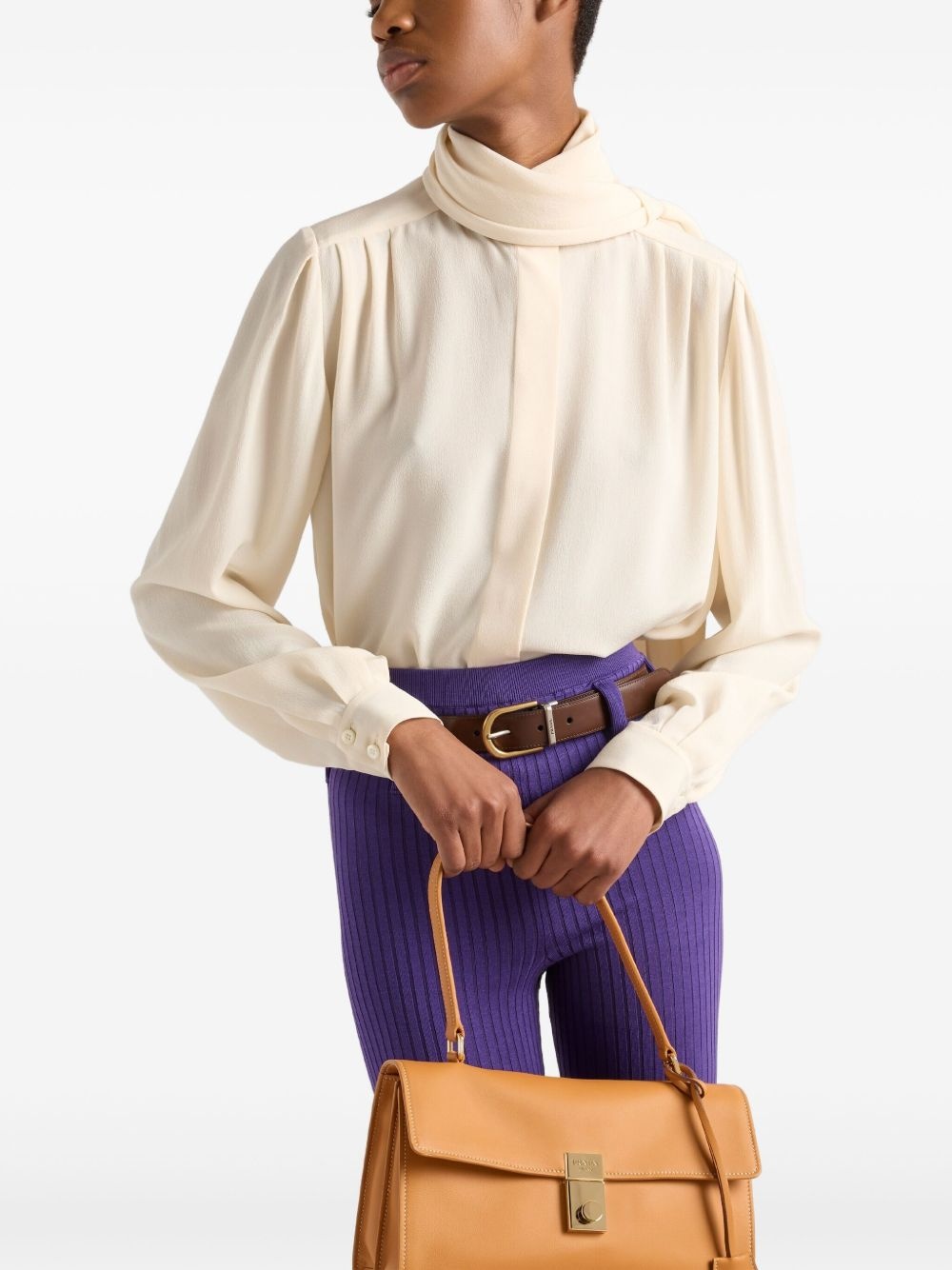 scarf-detail shirt - 5