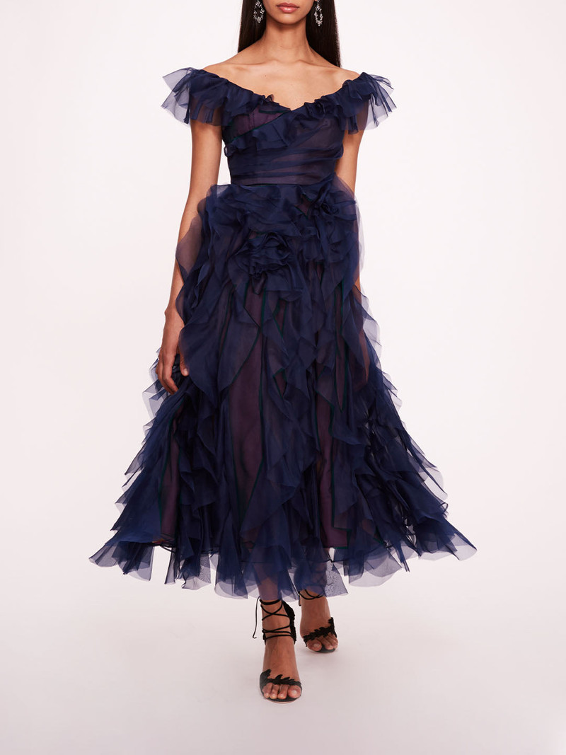 MATTE ORGANZA MIDI DRESS 1