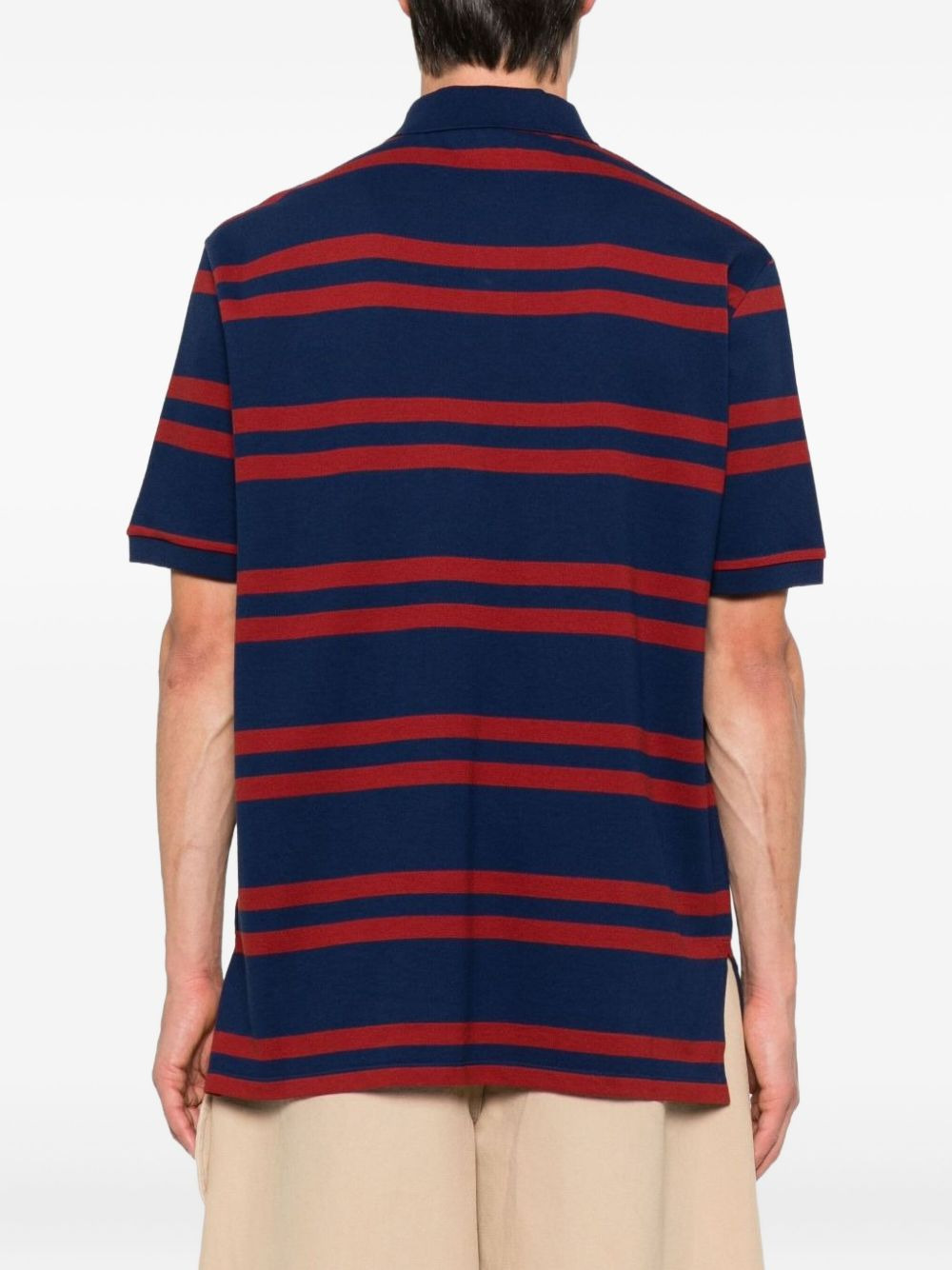 Chez embroidery striped  polo shirt - 3