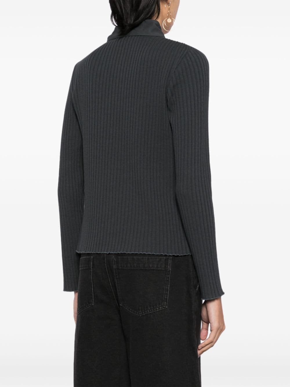 ribbed polo jumper - 4