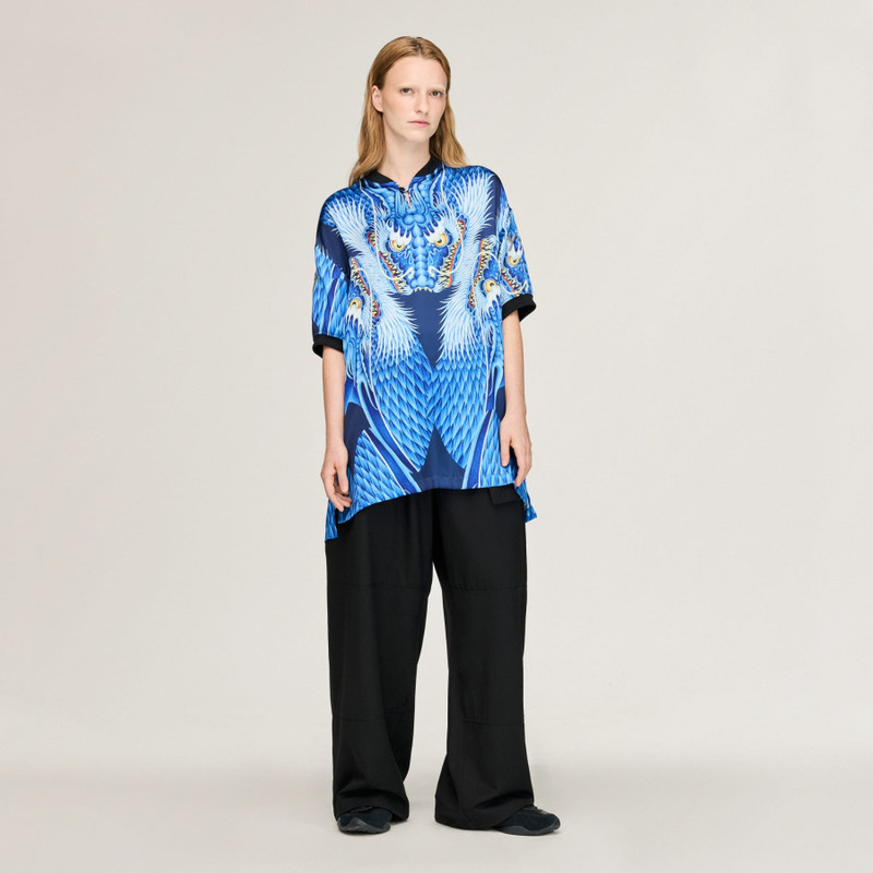 Y-3 BLUE SATIN GRAPHIC JERSEY 6