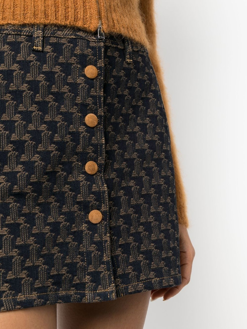 logo-jacquard denim skirt 5