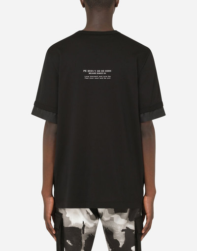 Dolce & Gabbana Cotton t-shirt with camouflage-print pocket outlook