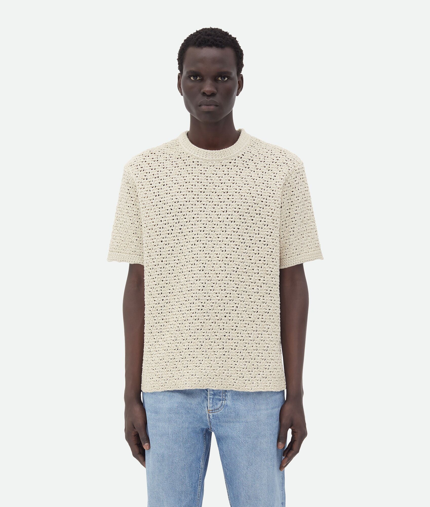 【BOTTEGA VENETA】Intrecciato スエードトリム COTTON Tシャツ Bottega Veneta Men's Pima Cotton Jersey Intrecciato-Pocket T