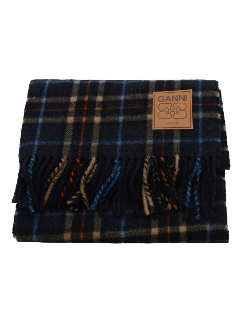 checked wool scarf - 1