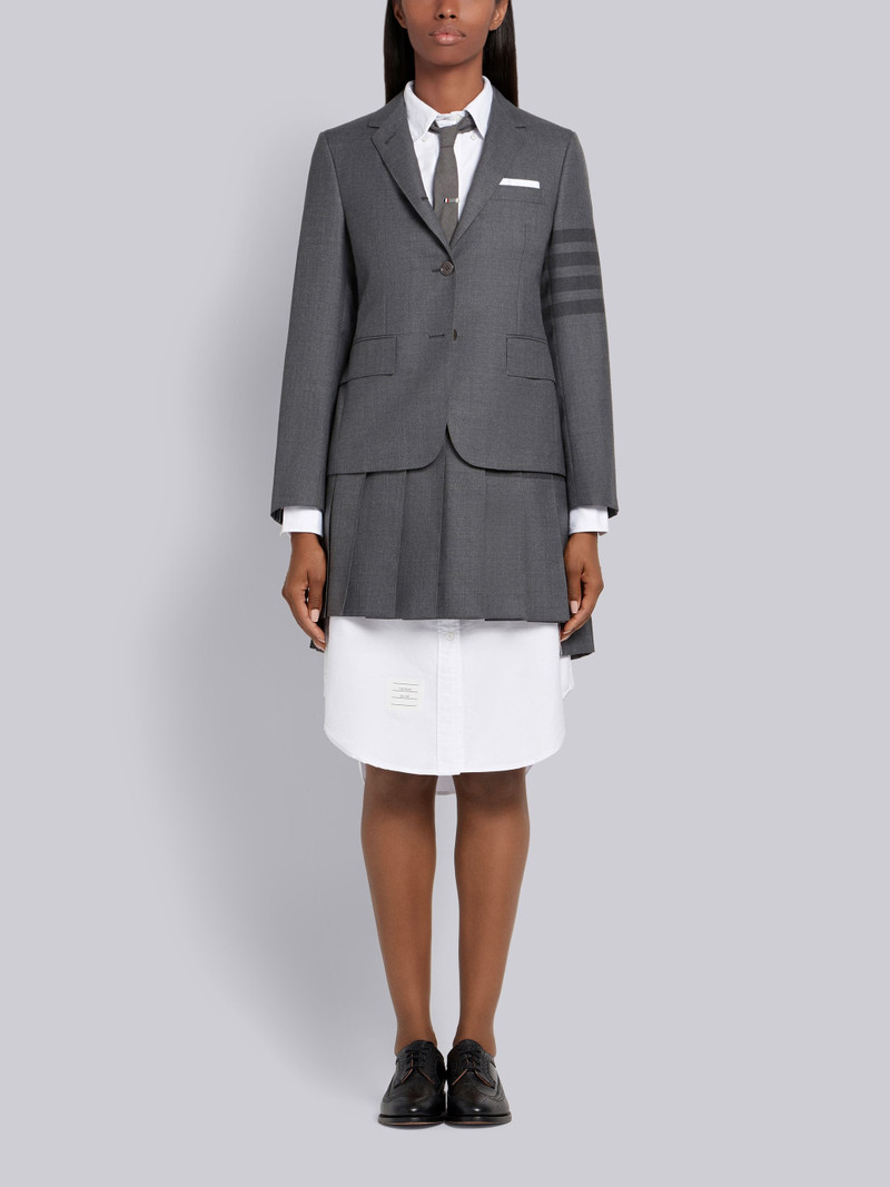 Medium Grey School Uniform Step Twill 4-bar Tailored Classic Blazer 4