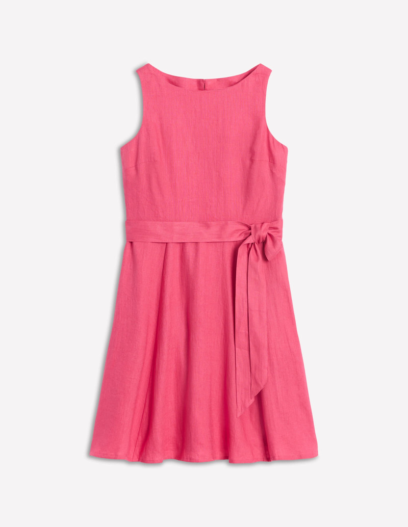Anya Sleeveless Linen Dress-Rose Pink 1