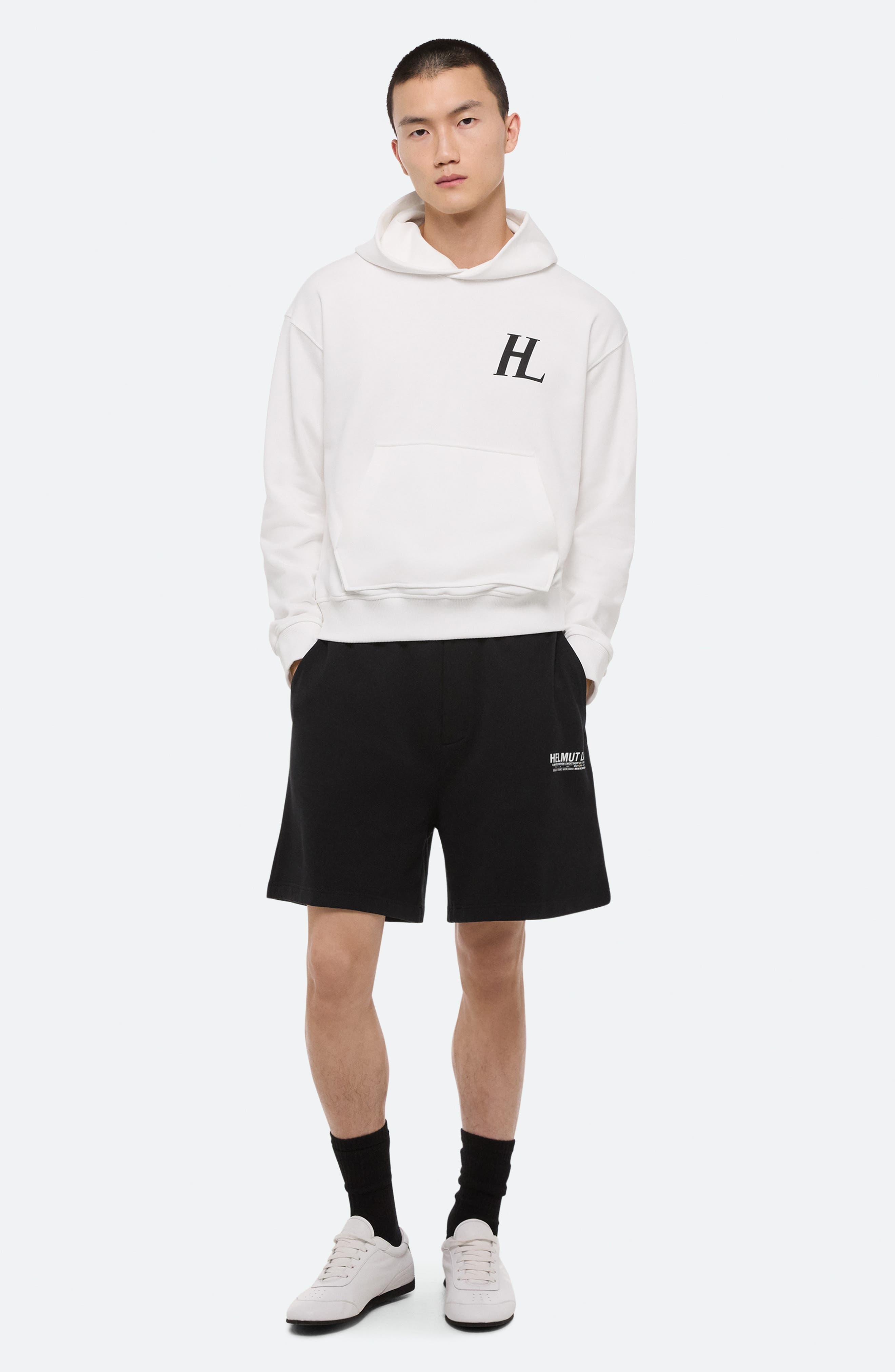 Helmut Lang Capsule Logo Graphic Hoodie in White at Nordstrom - 6