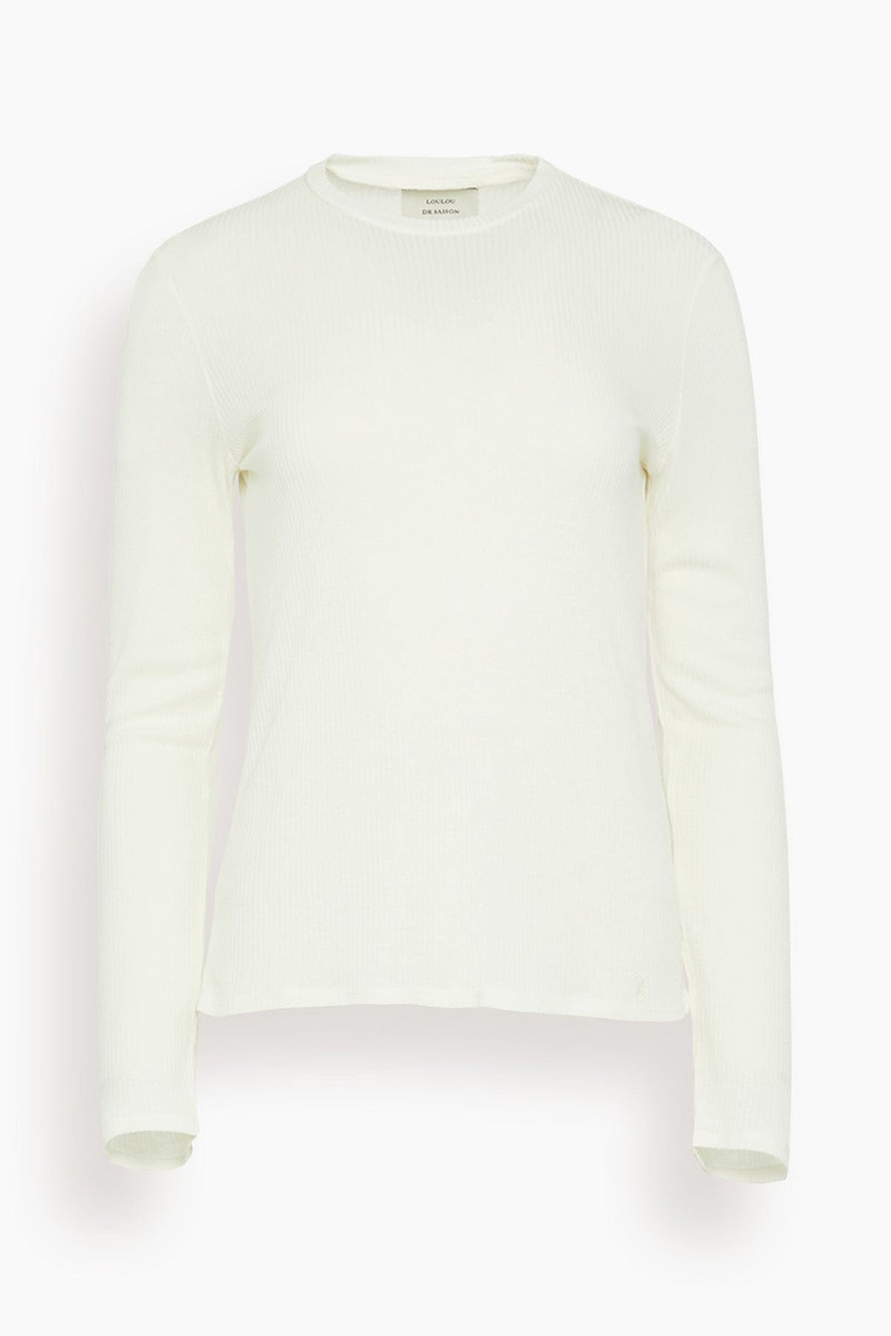Ortigia Long Sleeve Top in Ivory 1