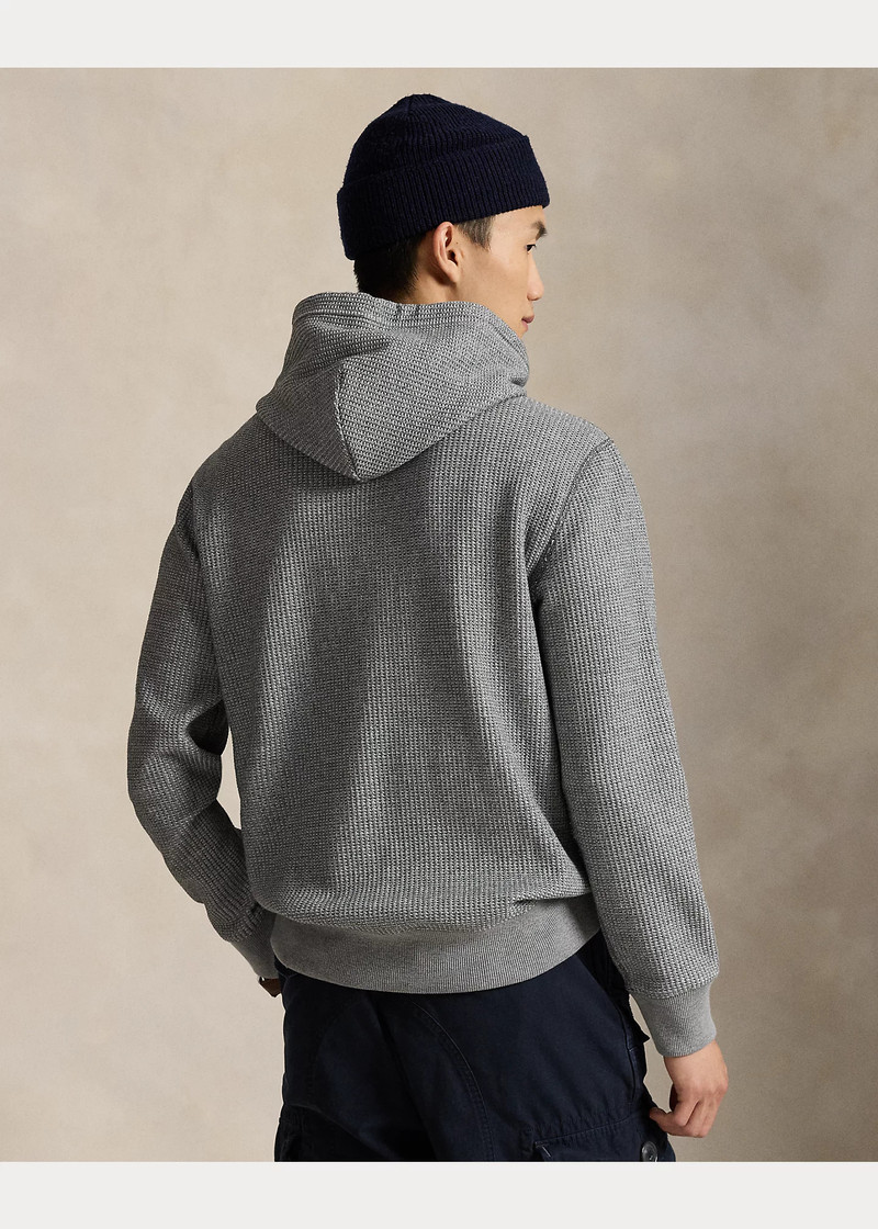 Waffle-Knit Fleece Hoodie 4