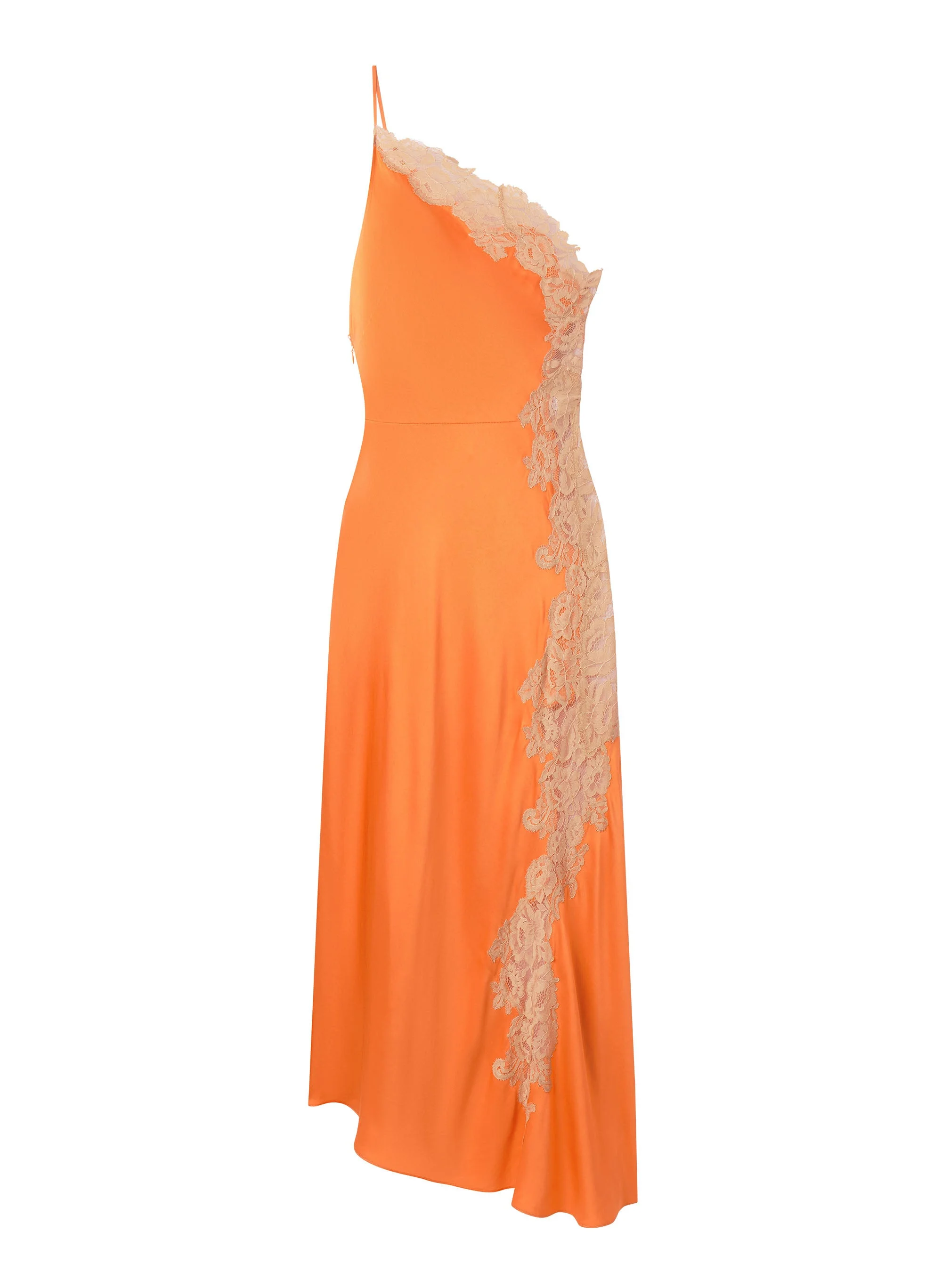 Lou Satin and Lace Midi Dress - 1
